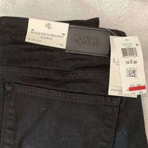 NWT Black Ralph Lauren Modern Straight Curvy jeans